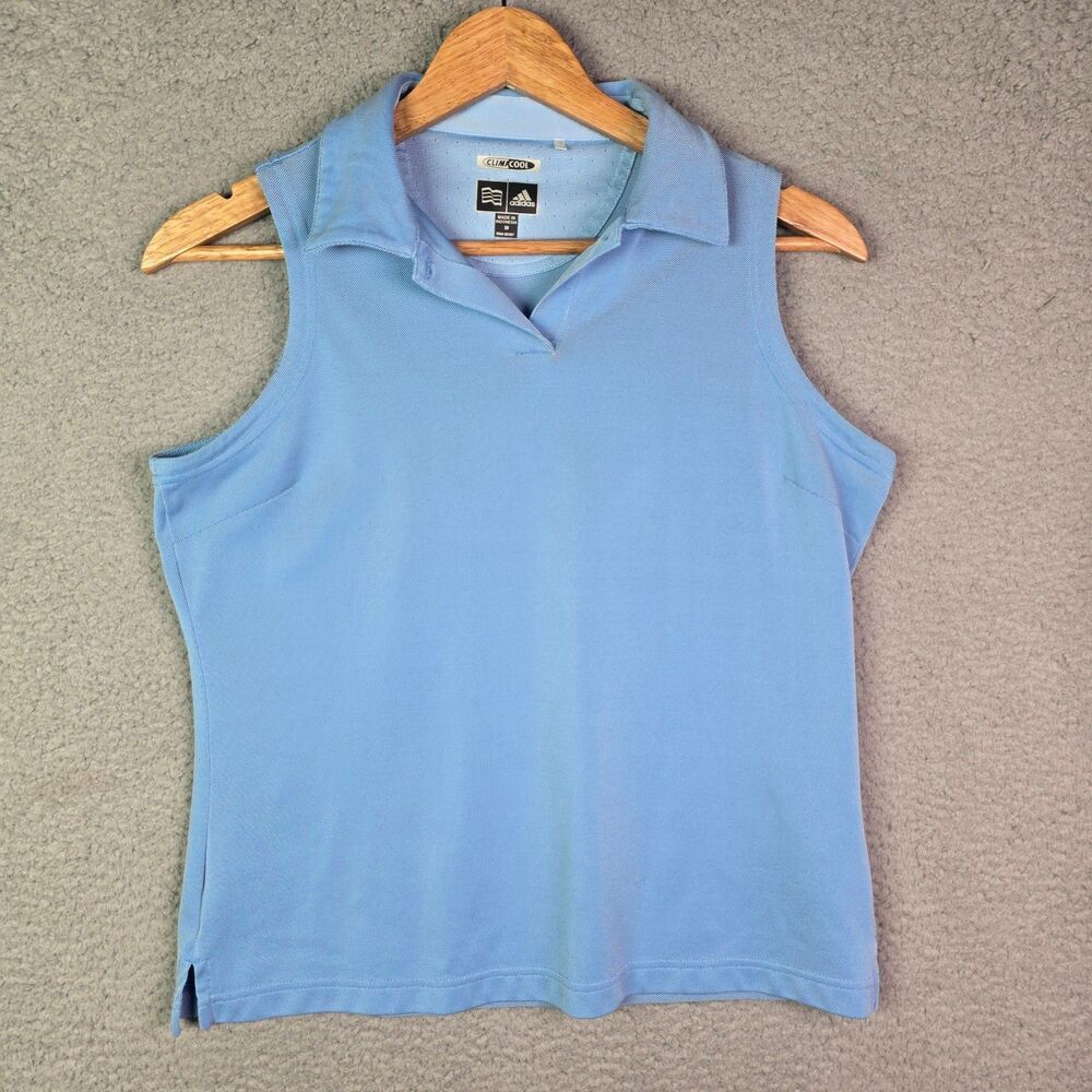 adidas Light Blue Sleeveless Polo Tank Top